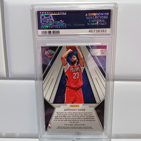 2018-19 Panini Prizm All Day #20 Anthony Davis PSA 10 - Picture 2 of 2
